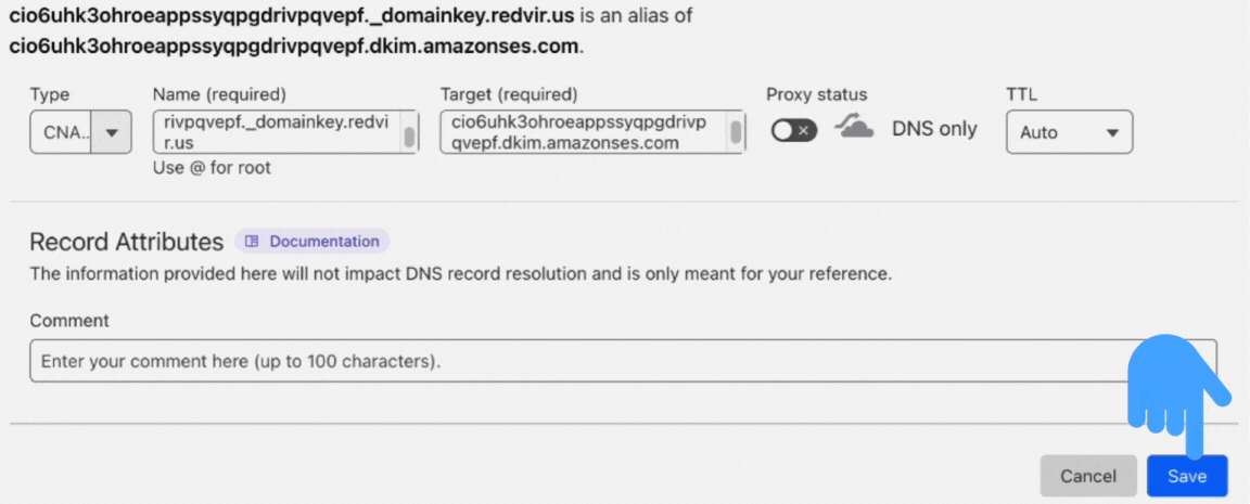 Sample of custom main from domain records.