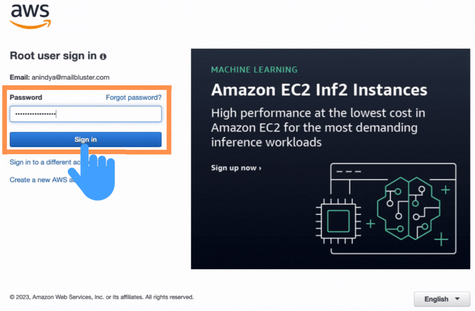 Insert your password.