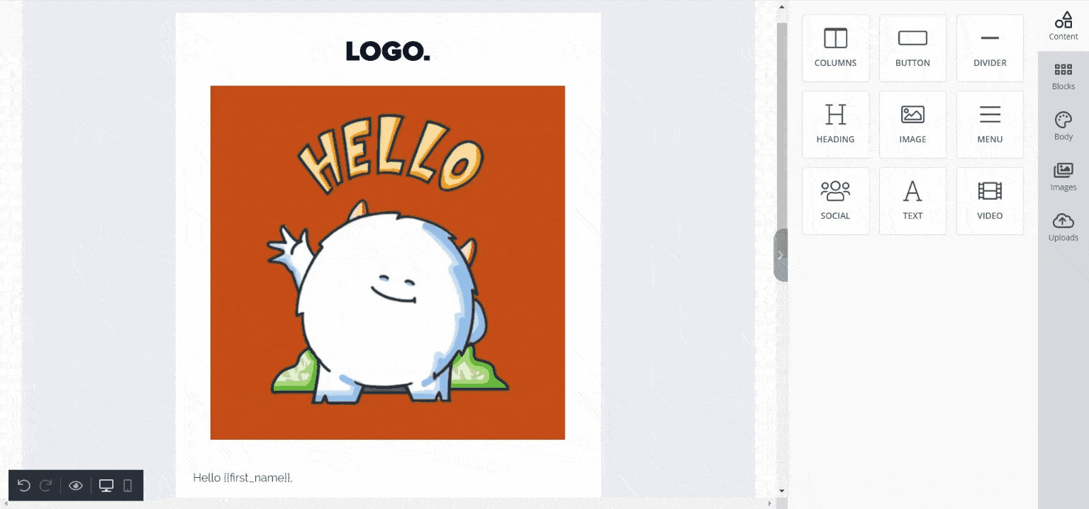 Step 4 of adding GIF by MailBluster
