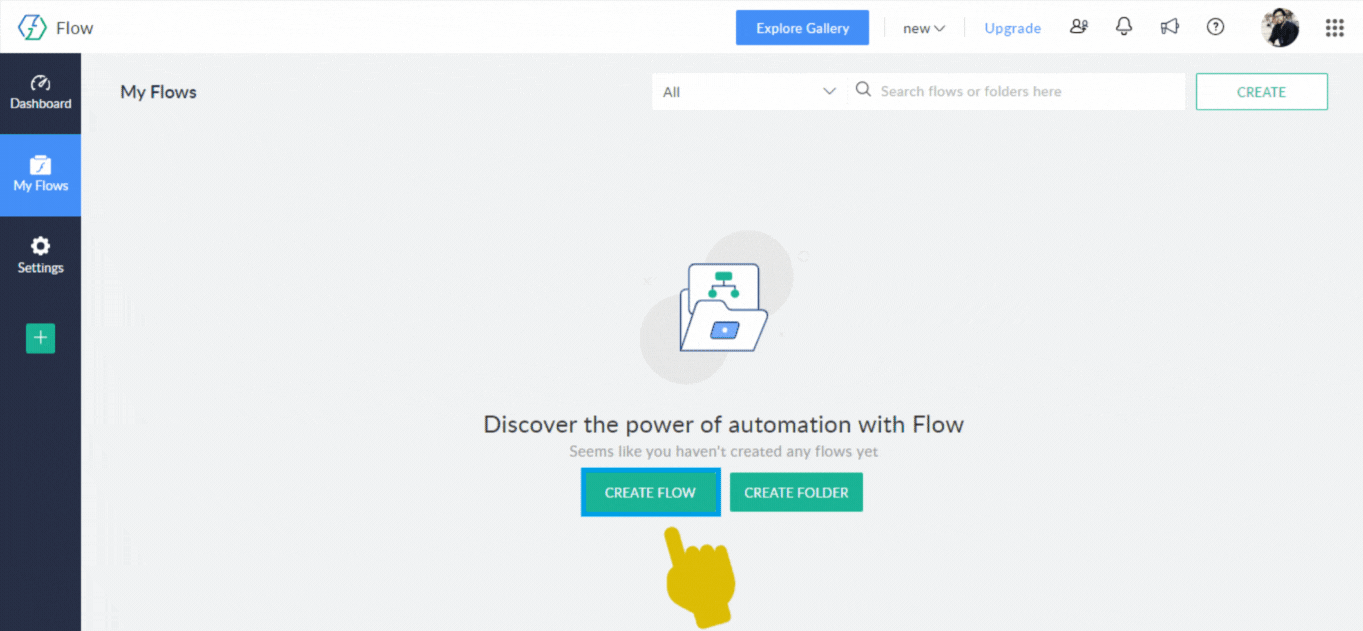 Create Flow in Zoho