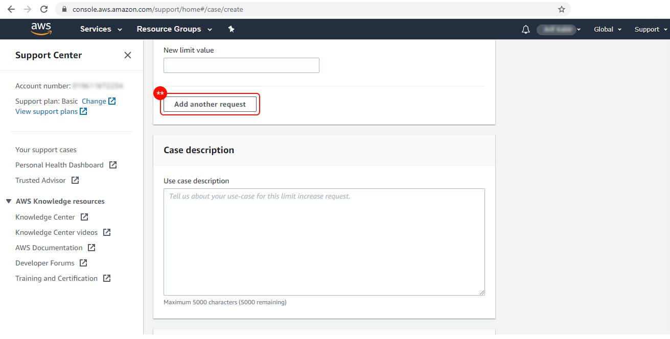 Choose add another request.