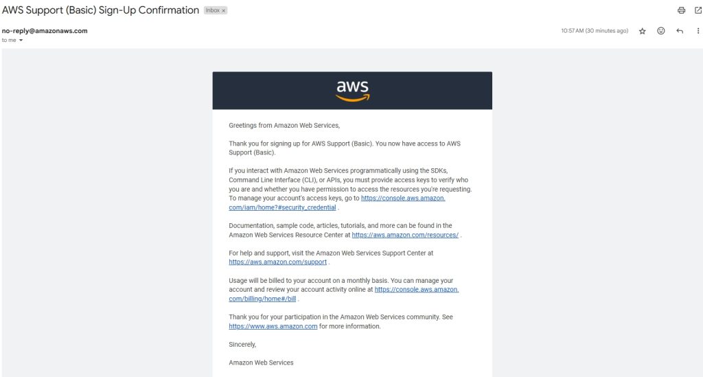 AWS SES email confirmation