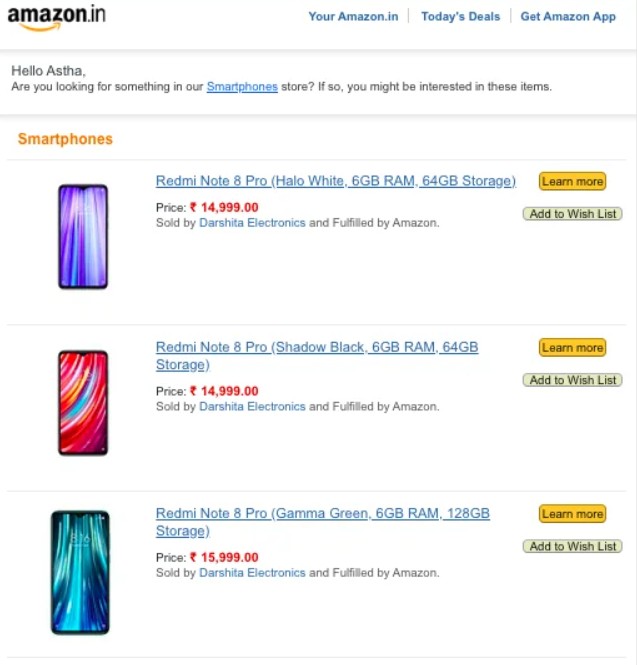 Behavioral targeting ad example.