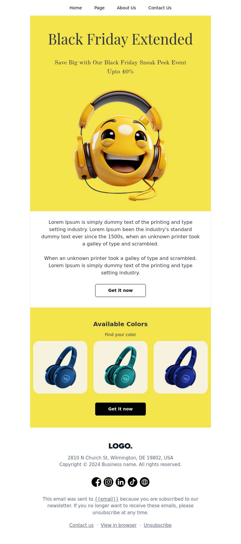 Black Friday extended email template