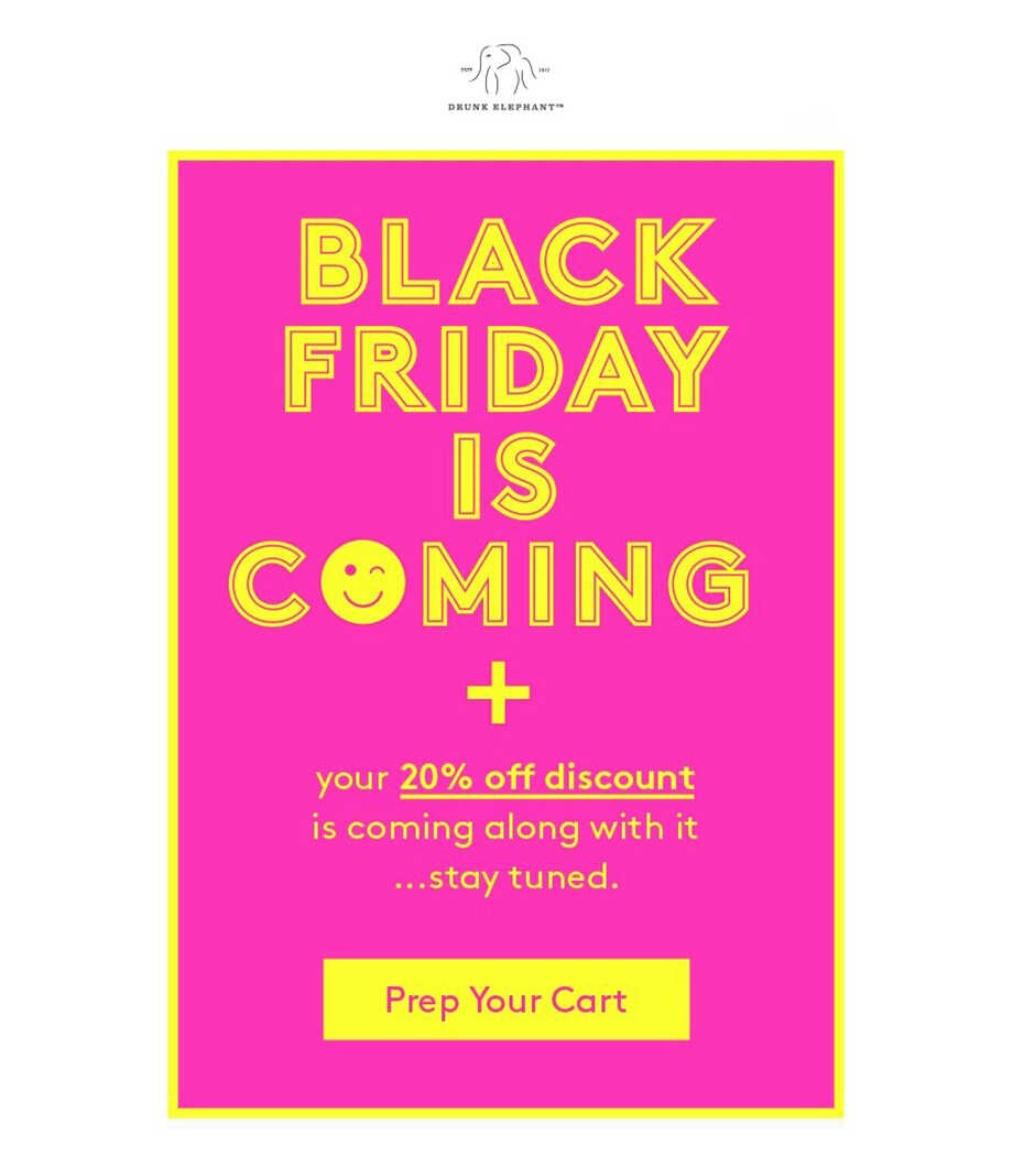 Black Friday teaser email example.