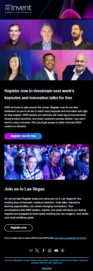 Customer journey email example event invitation emails for the awareness stage