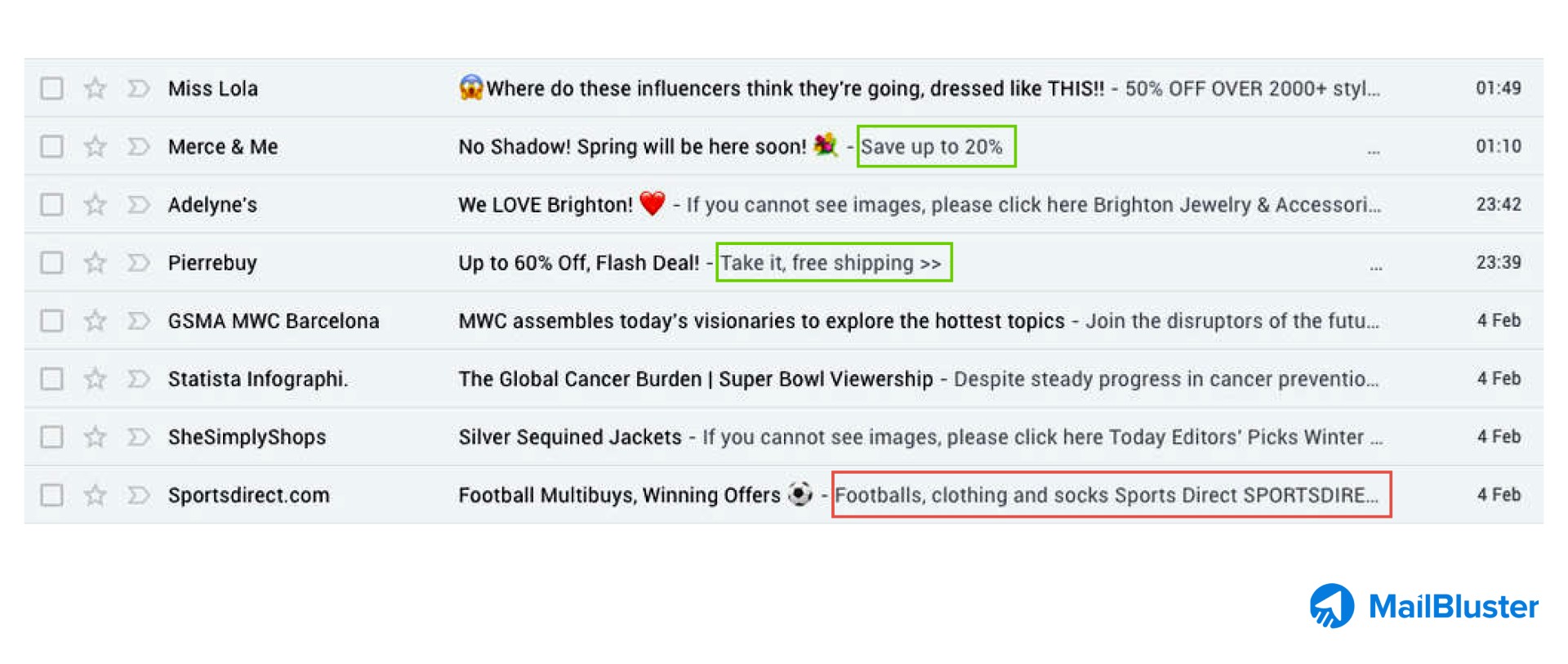 Email Preheader example