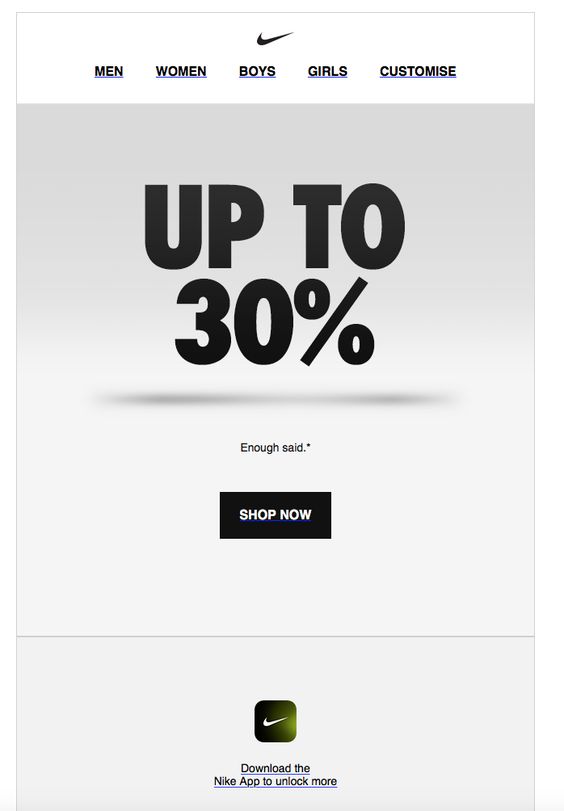 Example of an email campaign with CTA. Example of an email campaign with CTA.