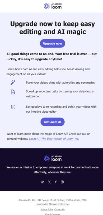 Follow up email for retention stage of email marketing customer journey