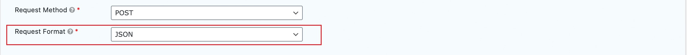 Process to request format