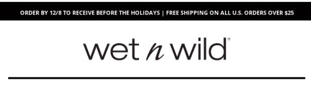 Free shipping offer email banner from Wet and Wild