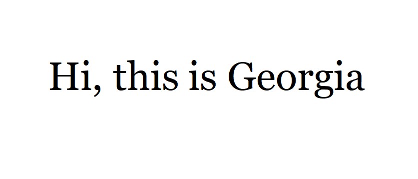 Georgia font example