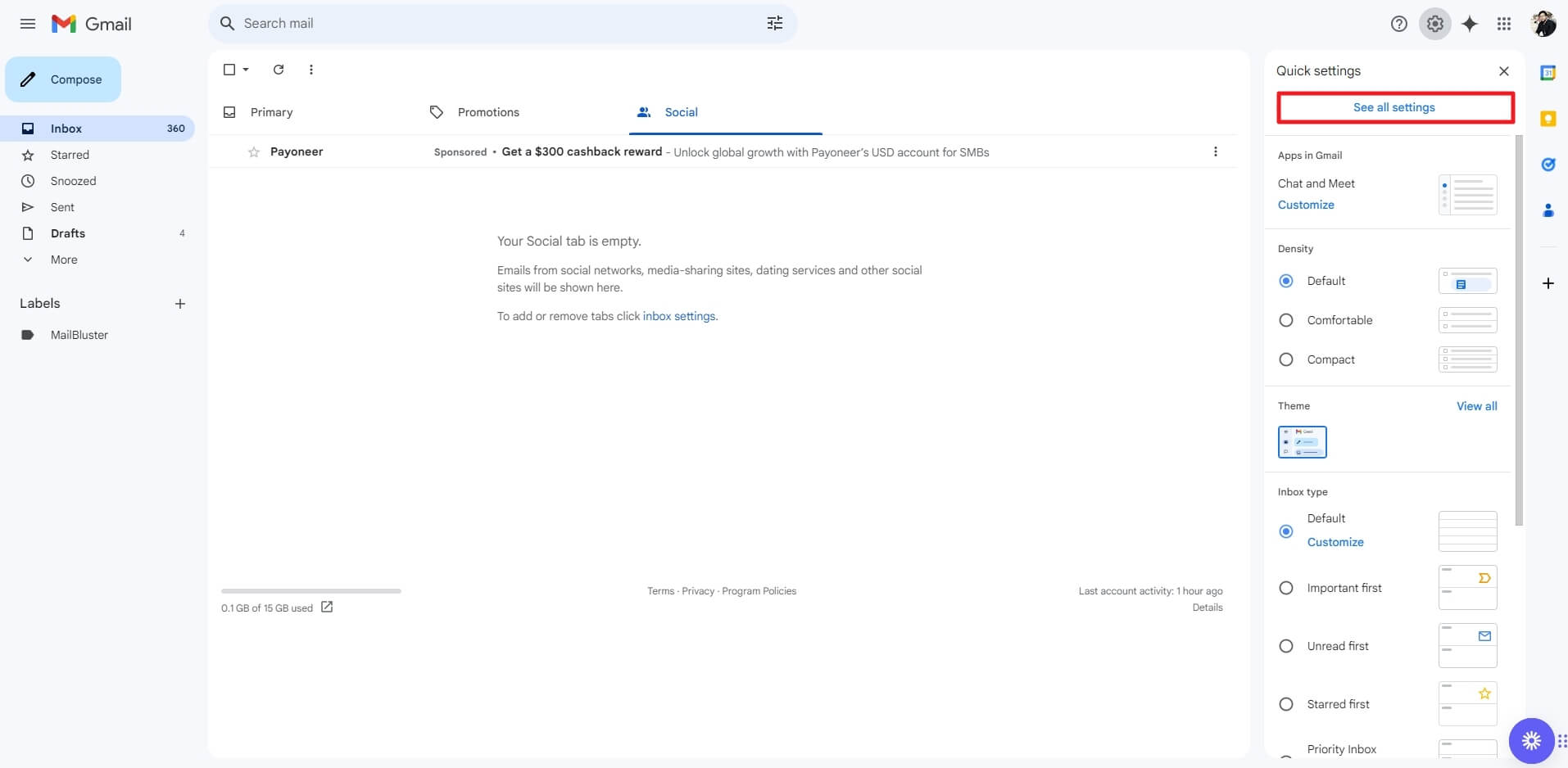 Enabling Gmail thread