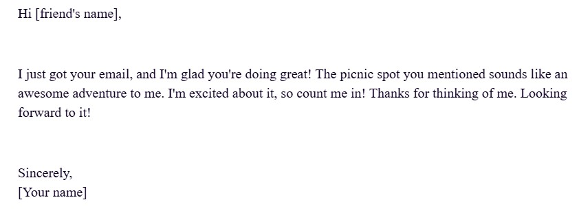 How to start an email, informal email example.