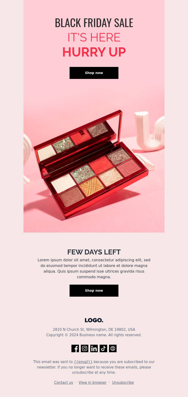 It’s here Black Friday launch email template