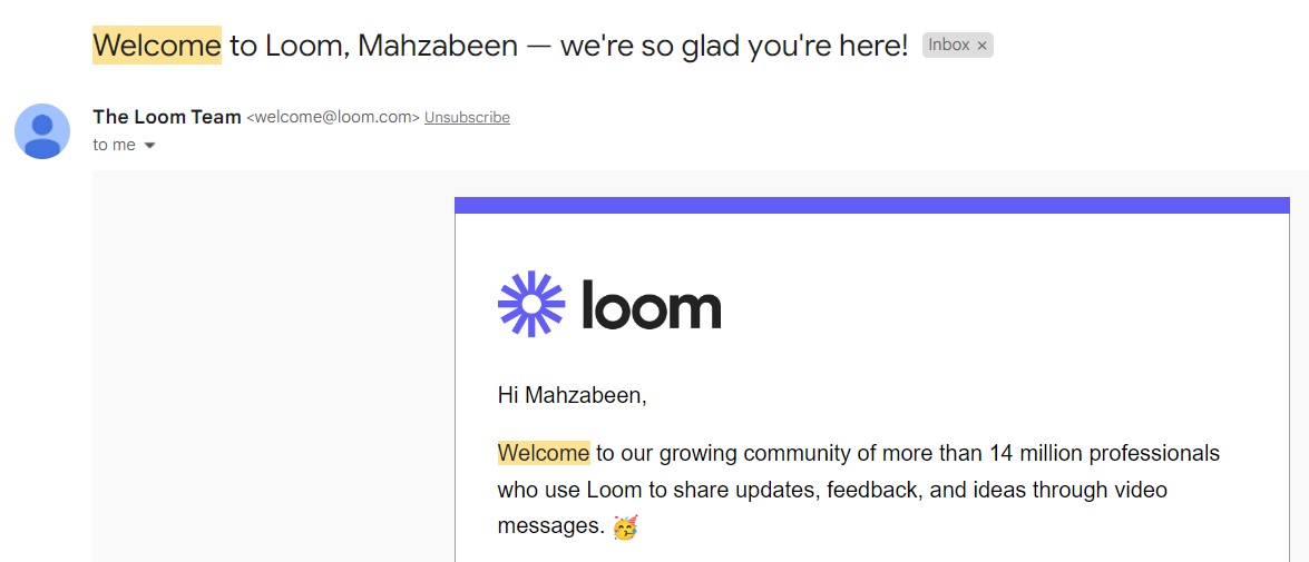 Personalized welcome email subject lines.