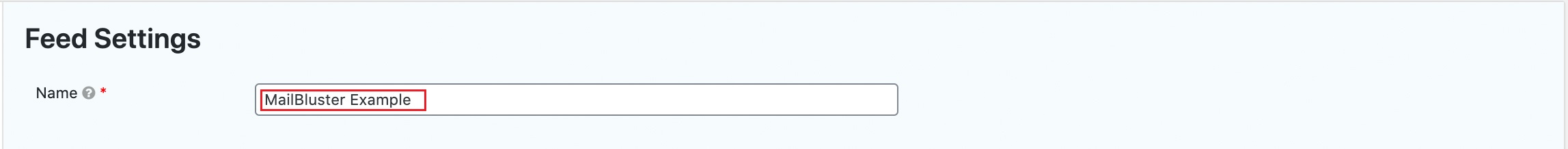 Name for feed settings