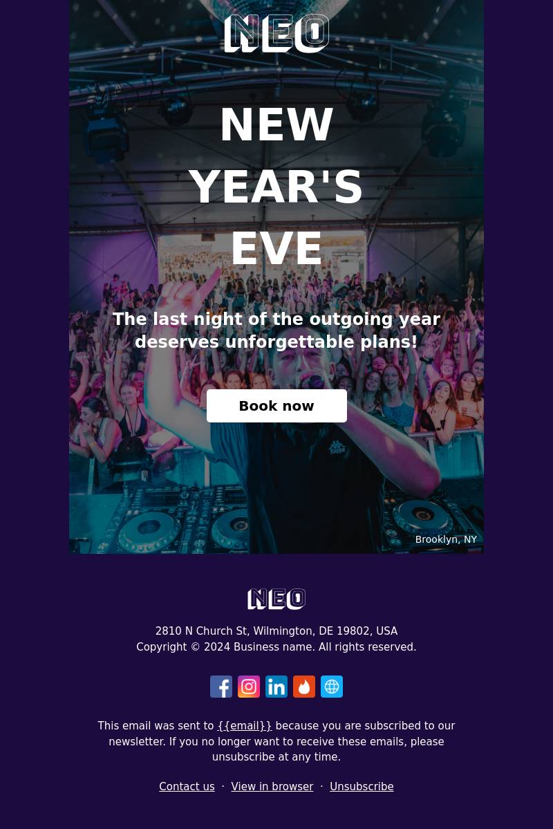 New Year deals reminder holiday email template.