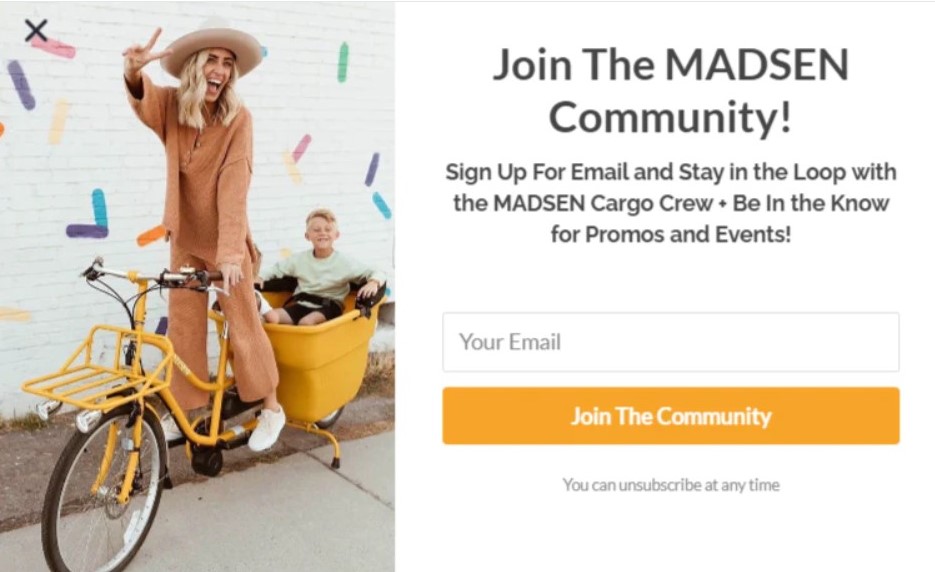 Newsletter landing page template example.