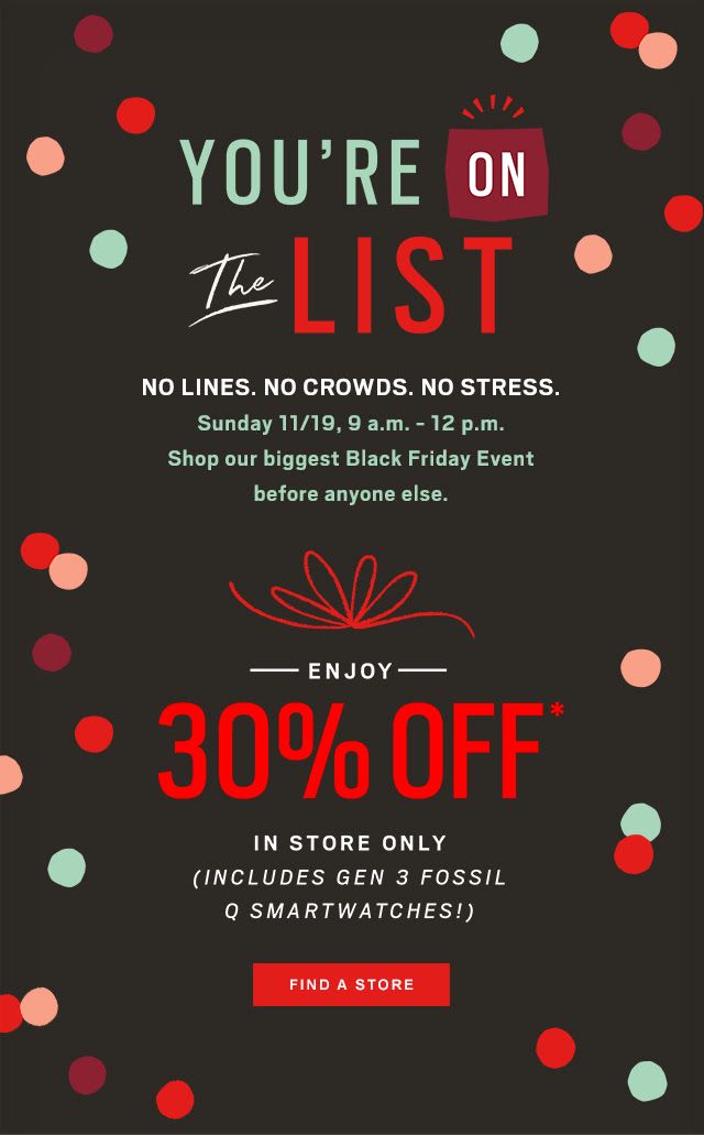 On the list styled Black Friday event email example.