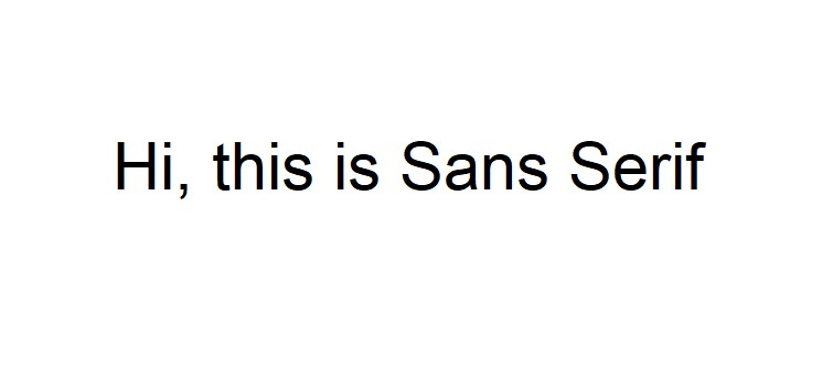 Sans Serif font example