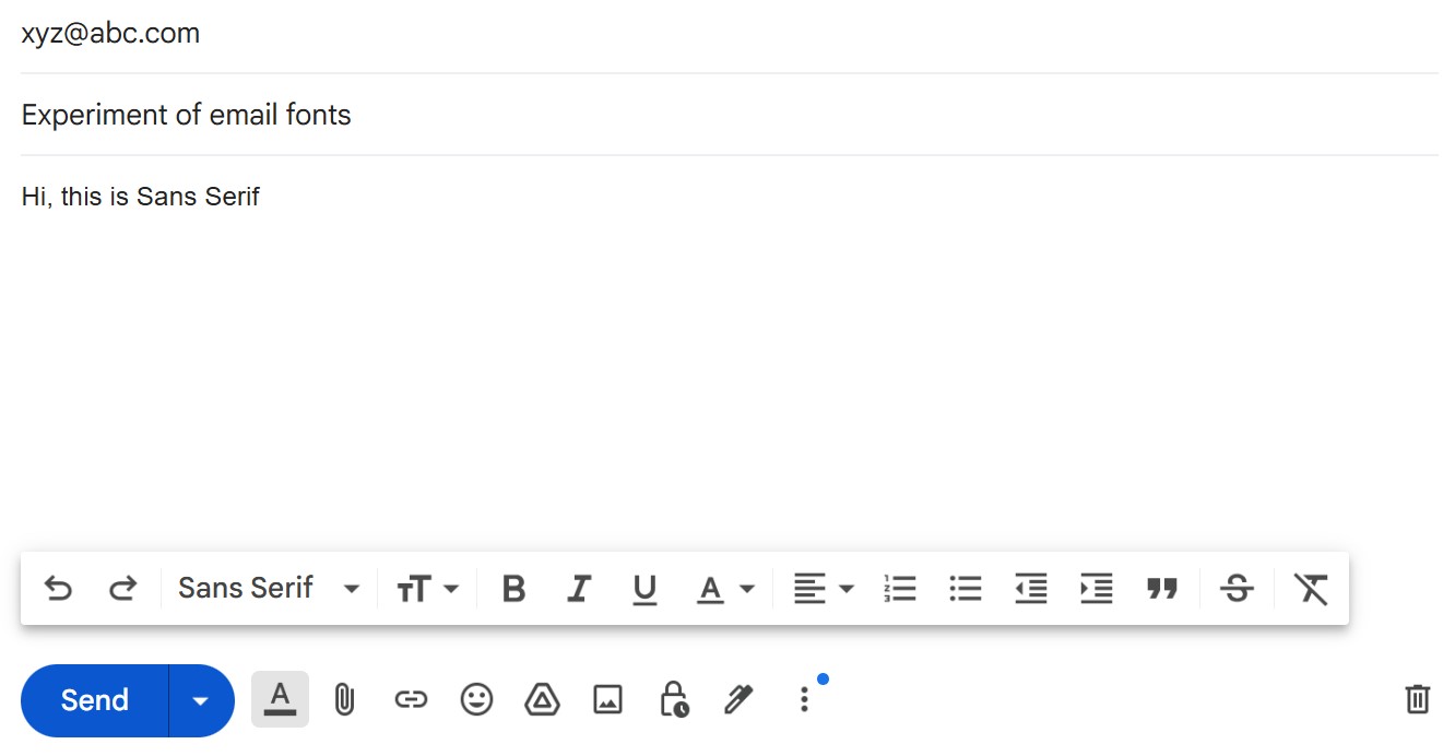 Sans Serif font in Gmail
