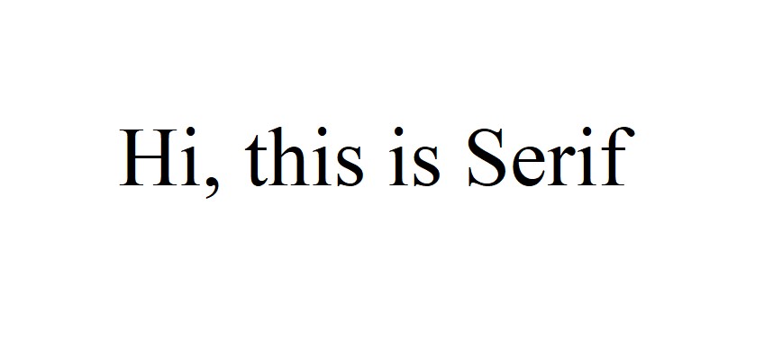 Serif font example
