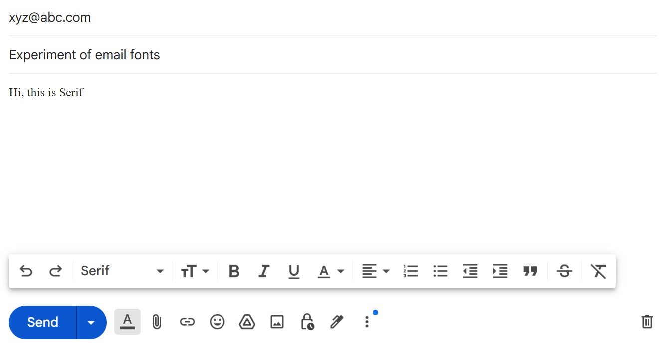 Serif font in Gmail