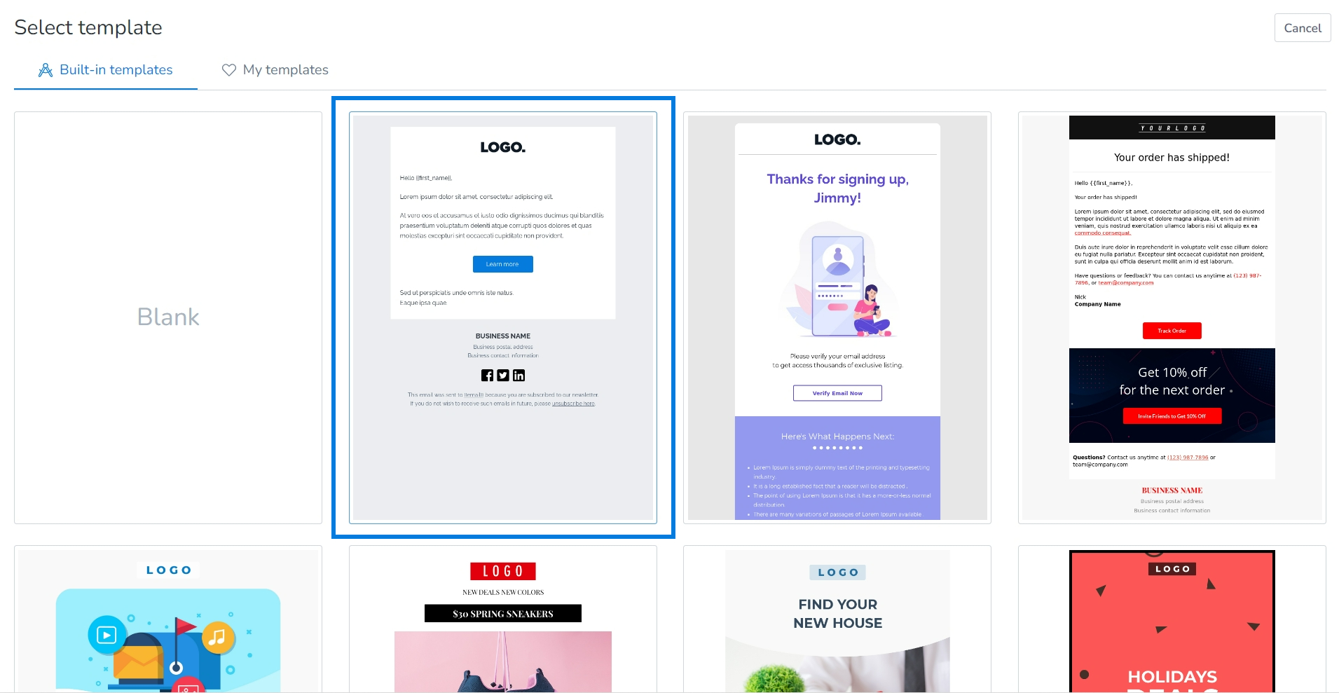 Step 2 of adding GIF by MailBluster