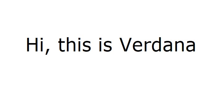 Verdana font example
