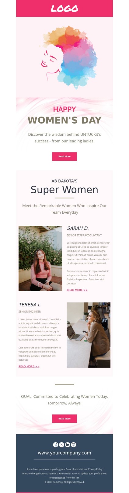 International Women’s Day corporate email template.