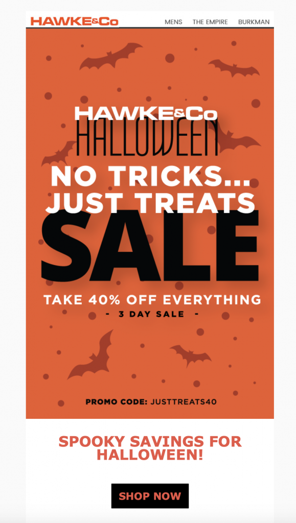Halloween discount email