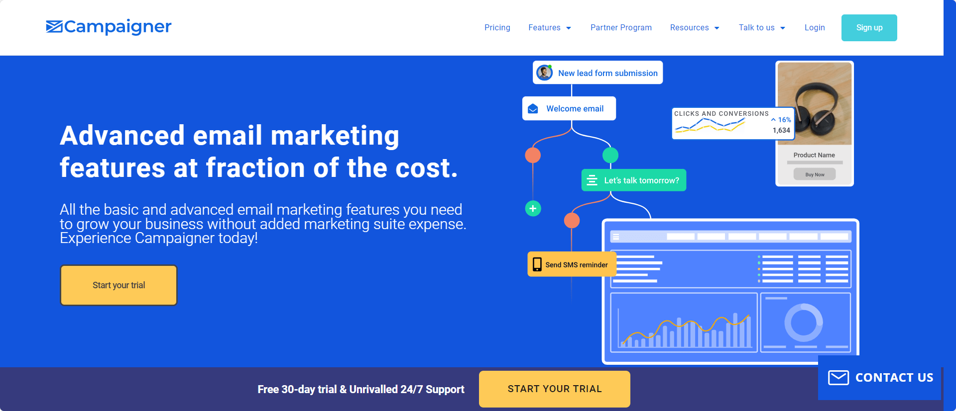#9 Campaigner Best email marketing software for small business