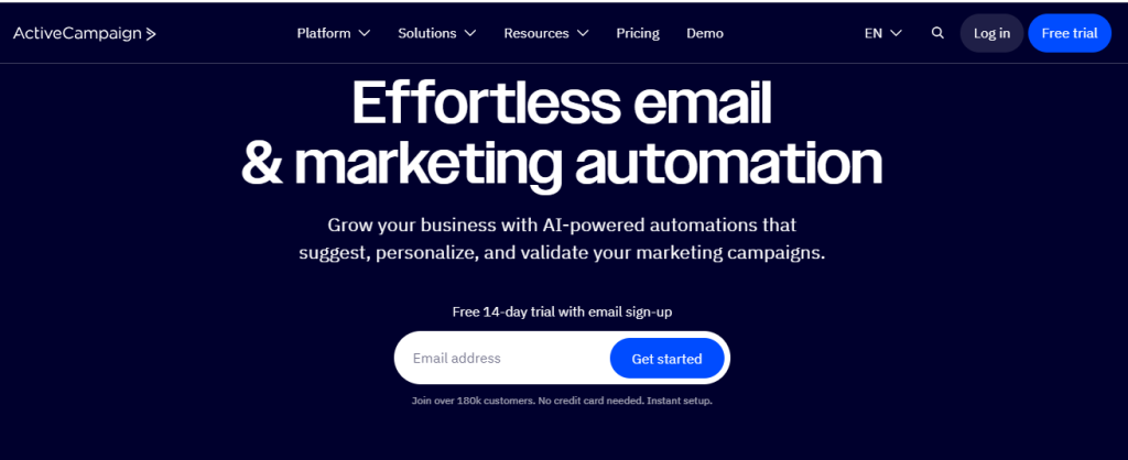 ActiveCampaign as an example of email marketing for event.