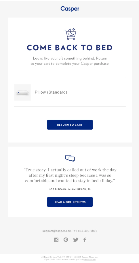 Example of a behavioral email Behavioral email example.