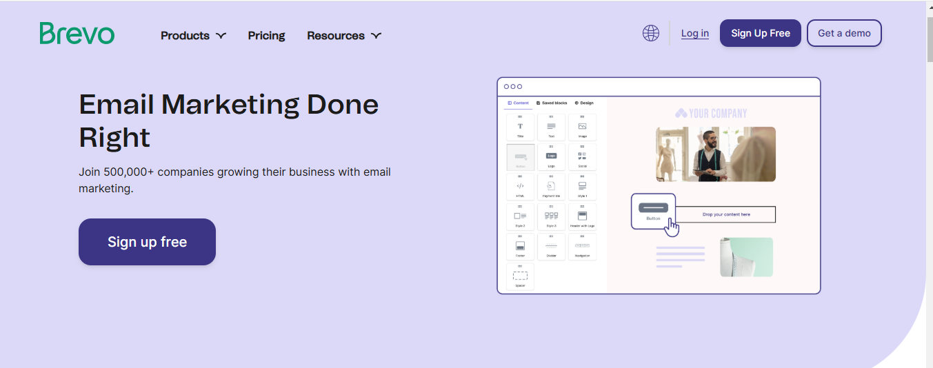 Brevo as an example of bulk commercial email marketing.