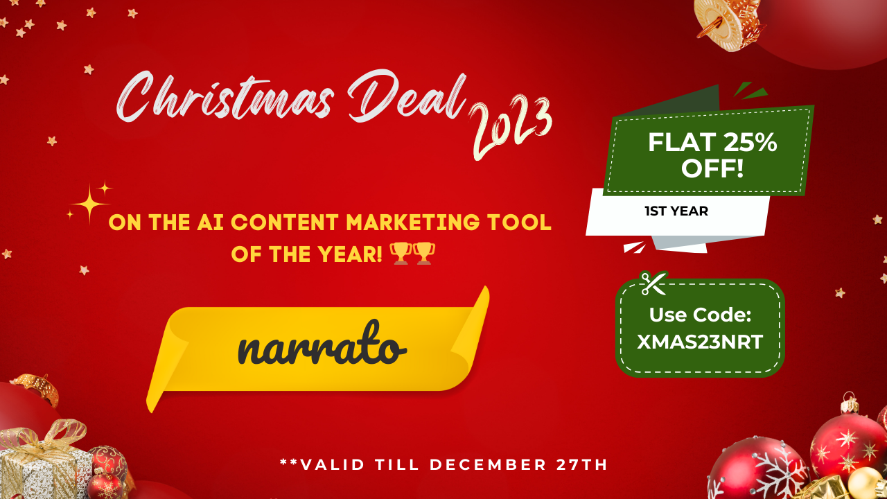 Christmas and New Year deals from Narrato.