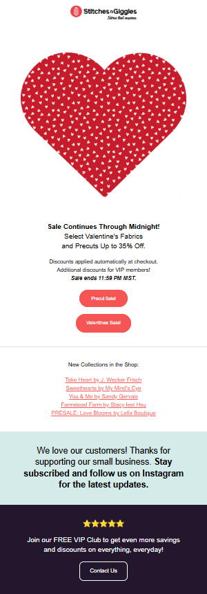 Customer journey email example Sales newsletters for the purchase stage