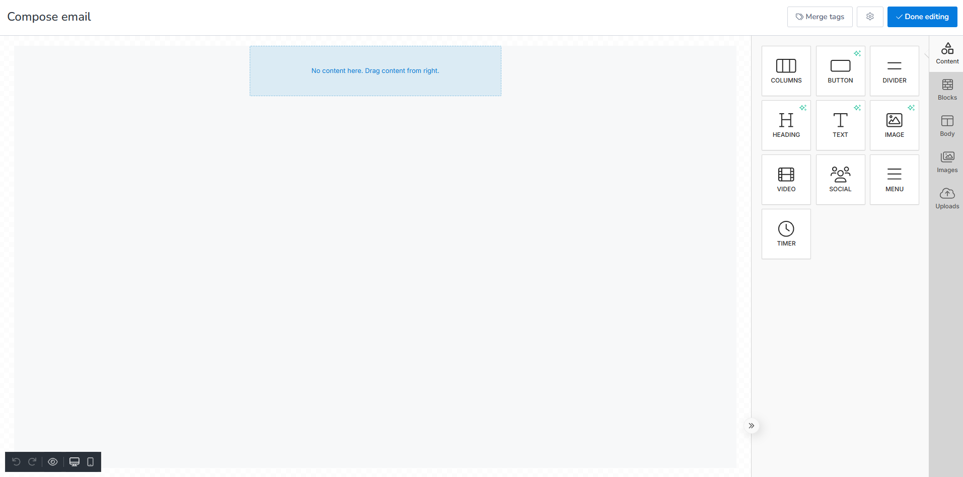 Template Editor in MailBluster