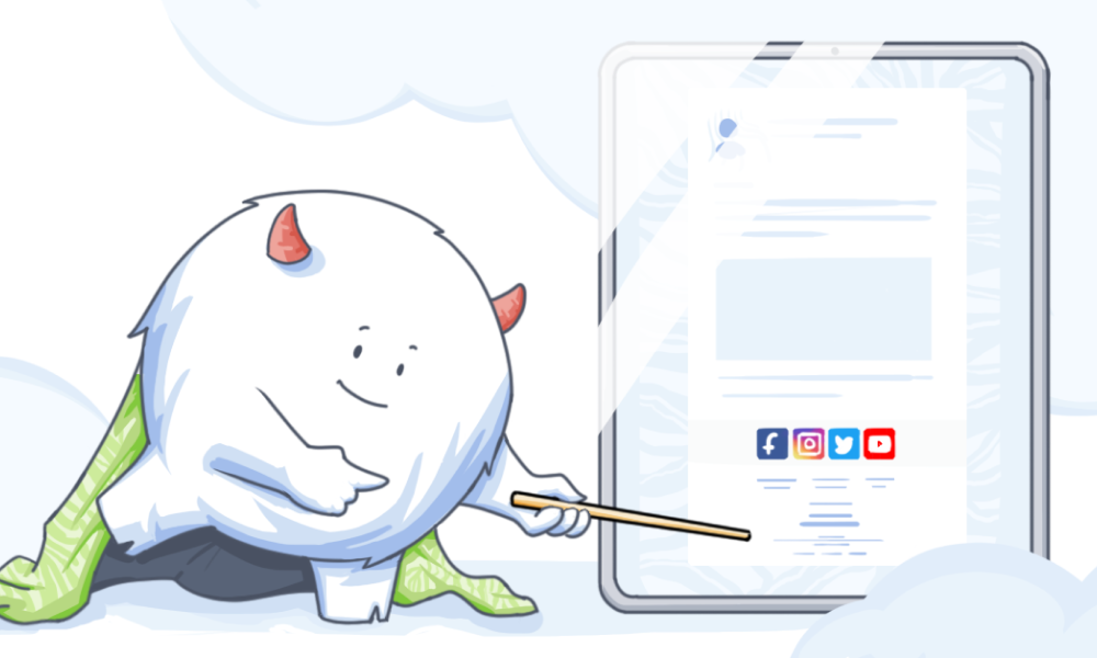 Email footer part in an email newsletter