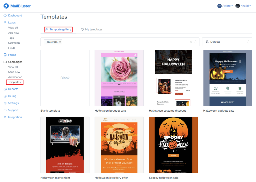This is from another category, where we can see some nicely designed templates from the well-known event category, Halloween.