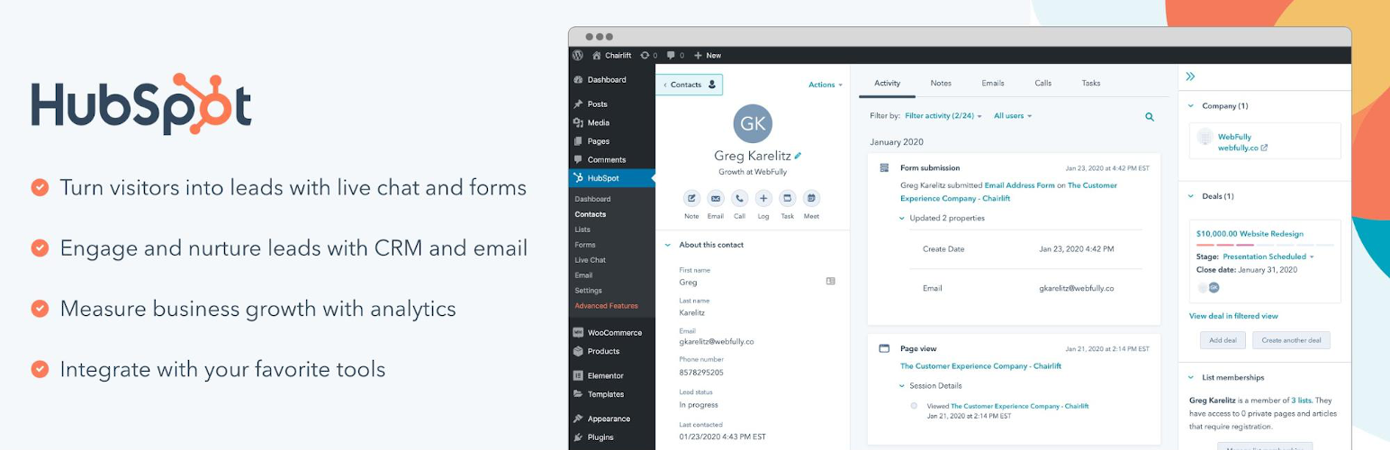 HubSpot as an email marketing tool with built-in CRM.