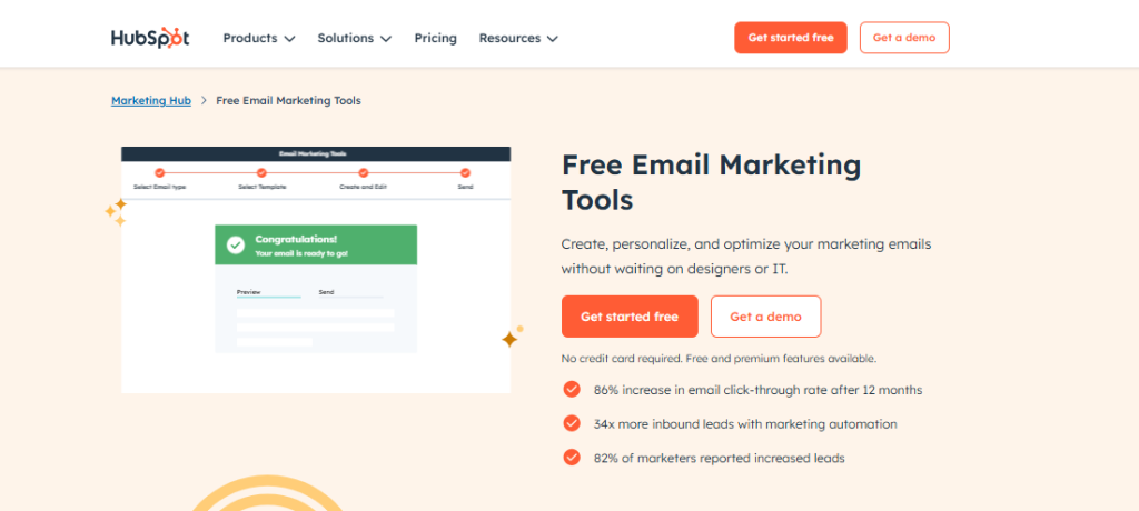 HubSpot as an example of email marketing for event.
