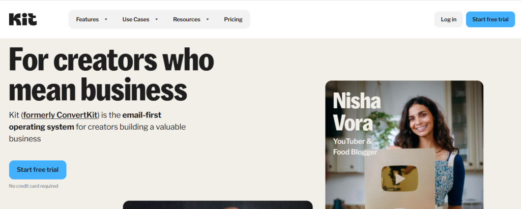 Kit as an example for agency email marketing.