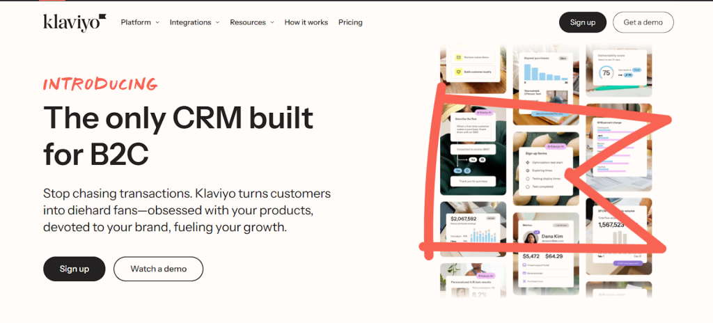 Klaviyo as an example of email marketing tool.