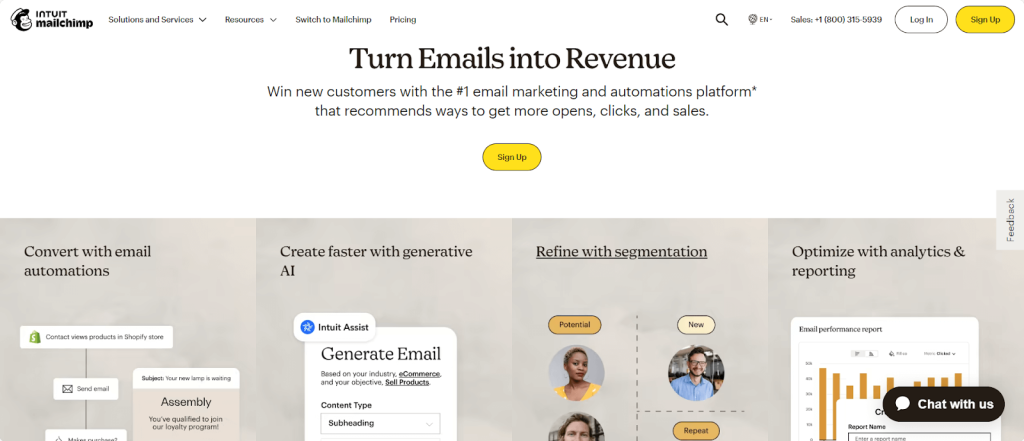 MailChimp as an example of email marketing for event.