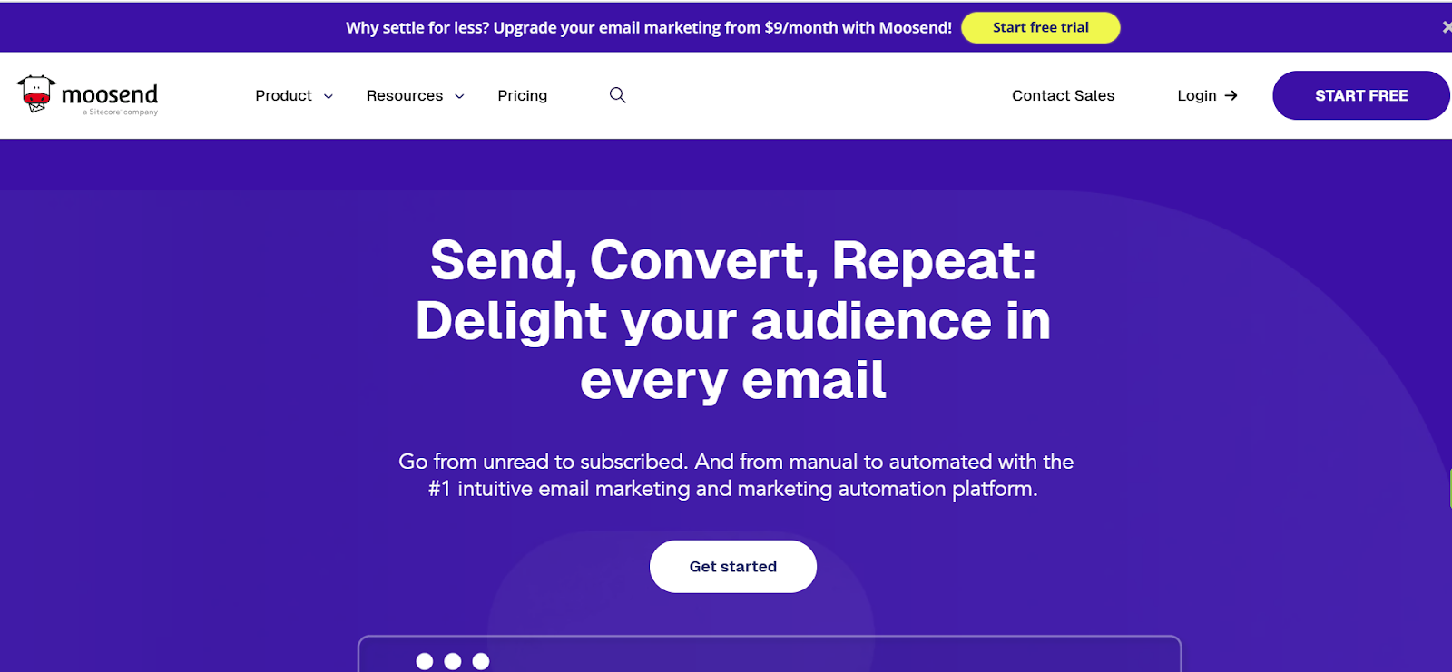 Moosend as an example of white label email marketing software