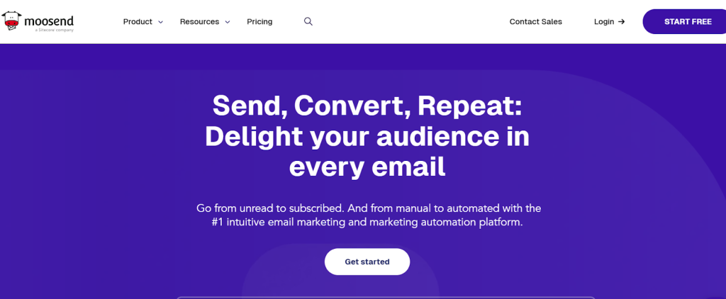 Moosend as an example of email marketing tools.