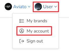 Click on Username > My account