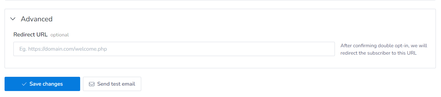 Redirect URL after doubleoptin